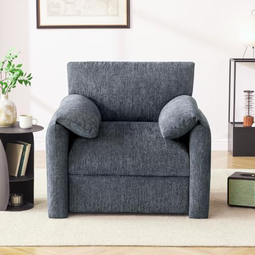 Howjoe 2 Pack Accent Chair for Living Room, Oversized Armchair, Blue - Image 3