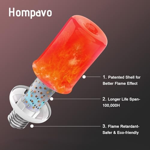 Hompavo 【Upgraded Flame Light Bulbs for Home Decor with Upside Down Effect - Image 3