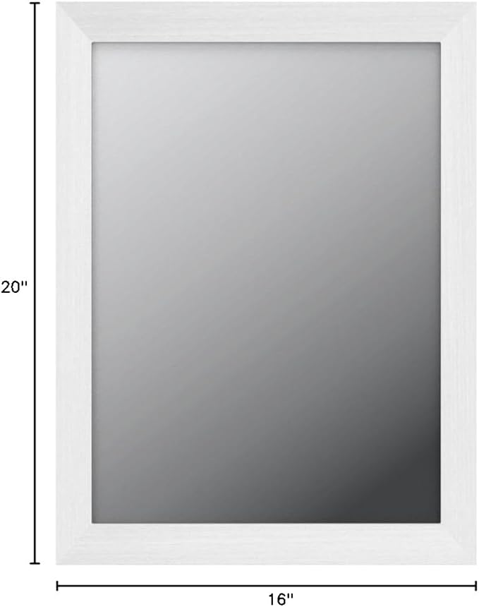 Amazon Basics Rectangular Wall Mount Mirror 16" x 20" - Standard Trim, Nickel