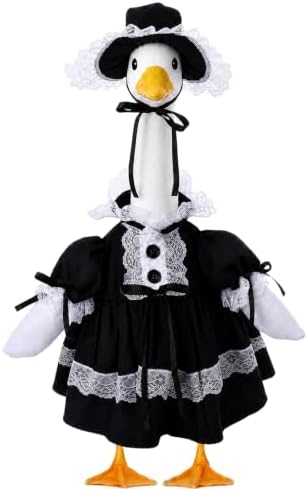 Halloween Porch Goose Outfit Gothic Lolita Lace Doll Dress with Bonnet Hat by TAKEALOOKO