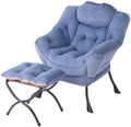 Tiita Lazy Chair with Ottoman, Comfy Reading Accent Chair, Plush Light Blue by TiitaHome