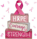 Lineshading 4 Pcs Breast Cancer Awareness Decor Pink Ribbon Table Decor by Lineshading