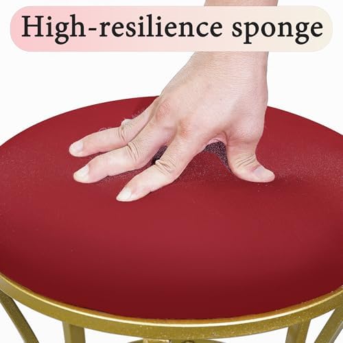 Vanity Chair, Small Velvet Vanity Stool & Ottoman Bench for Bathroom, Dorm - Image 5