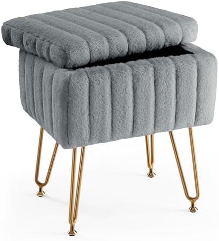 DUMOS Vanity Stool Chair, Ottoman with Storage for Living Room, Bedroom by DumosLifestyle