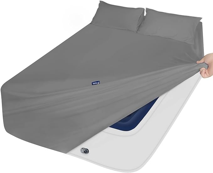 Moonsea Twin XL Sheet Sets - Extra Deep Pocket 3-Piece Twin XL Sheets - Twin Extra Long Sheet Set with Side Pocket - Easily Fits Extra Deep 16 in to 24 in Pillow Top (Grey)