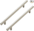 JOY DECOR 15 Pack Cabinet Handles, Brushed Nickel Cabinet Pulls, 6-1/4 in Hole Center Kitchen Cabinet Handles, Stainless Steel T Bar Handles for Dresser Drawers