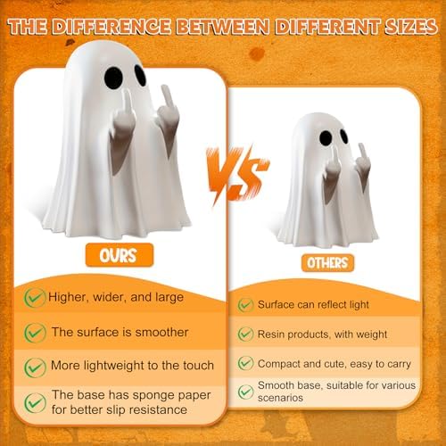 White Decorative Halloween Ghost Figurine (off white Big Halloween Ghost) - Image 3
