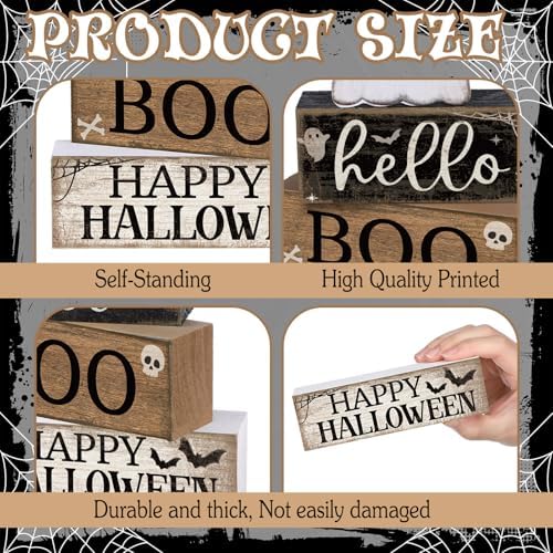 Lineshading 4 Pcs Halloween Table Decor Surprised Ghost Tiered Tray Decor - Image 5