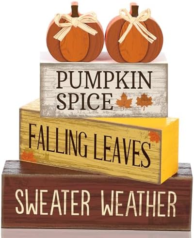 Lineshading 4 Pcs Fall Pumpkin Decor Fall Table Decoration Thanksgiving by Lineshading