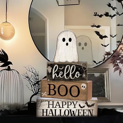 Lineshading 4 Pcs Halloween Table Decor Surprised Ghost Tiered Tray Decor - Image 4