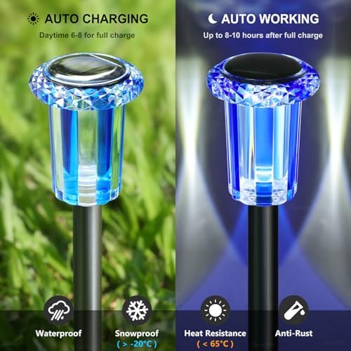 DenicMic Outdoor Solar Lights Waterproof 10 Pack Color LED Christmas Decor - Image 4