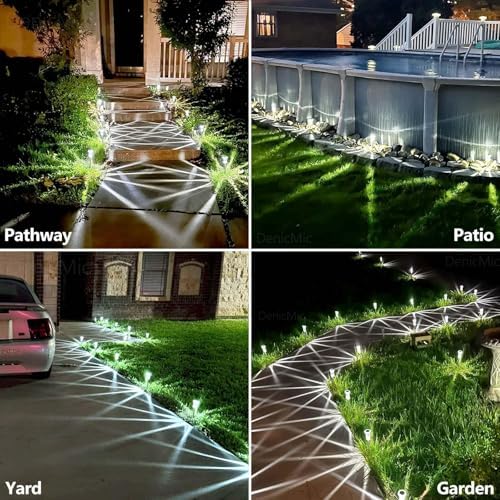 DenicMic Solar Pathway Lights Outdoor Waterproof Cold White LED 15 Pack - Image 5