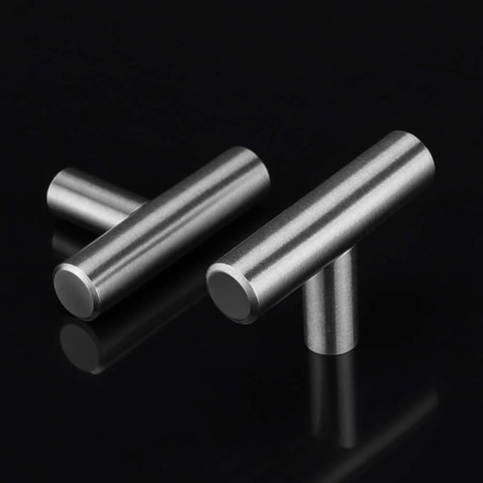 LONTAN 50 Pack Kitchen Cabinet Knobs Brushed Nickel Drawer Knobs LS201BSS Cupboard Knobs Single Hole T Bar Knobs Cabinet Hardware 2in Overall Length