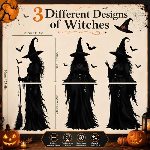 Halloween Decorations - Witch Window Clings for Halloween Party Decor - Image 2
