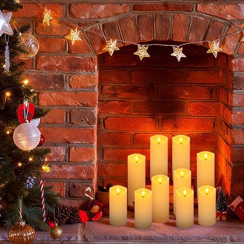 YOROXRG 24 Pack Christmas Decoration Flickering Flameless Candles, Battery Operated Candles,LED Candles for Home Decor,Wedding,Halloween,Birthday,Valentine'sDay (D2.2 xH 5" 6" 7" Ivory) - Image 5
