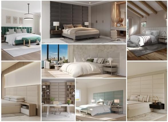 Vänt Upholstered Wall Panels - King/Cal King Size Wall Mounted Velvet Headboards - Velvet Black - Twin/King - Set of 4 Panels (Each Individual Panel 39"x11.5")