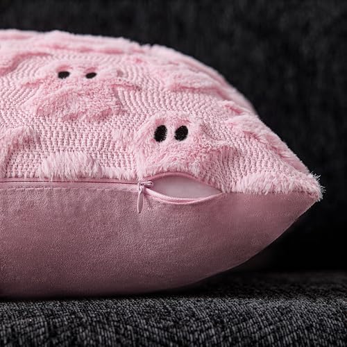 DFXSZ Halloween Pillow Covers 16x16 inch 2Pcs Pink Ghost Halloween Decor - Image 2