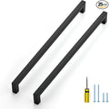 Ravinte 25 Pack Black Cabinet Pulls 12-3/5 Inch Square Kitchen Cabinet Handles Matte Black Kitchen Hardware for Drawer Pulls Drawer Handles Come with Screwdriver