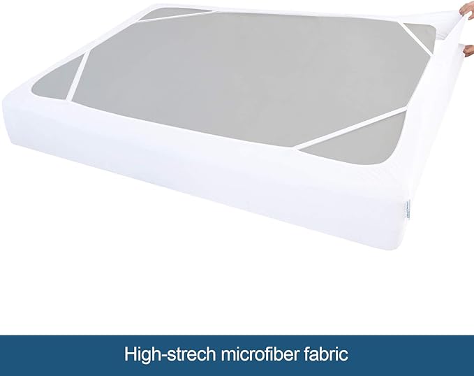 Box Spring Cover Queen Size with Smooth and Elastic Woven Material, Only Covers Sides, Alternates for Bed Skirt, Wrinkle & Fading Resistant, Washable, Dustproof, White
