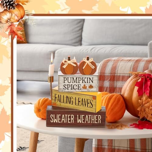 Lineshading 4 Pcs Fall Pumpkin Decor Fall Table Decoration Thanksgiving - Image 5