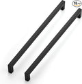 JOY DECOR 15 Pack Cabinet Handles, Black Cabinet Pulls, 12-3/5 Inch Kitchen Closet Handles Square Drawer Pulls Stainless Steel Drawer Hardware, 320mm Hole Centers