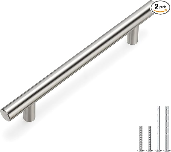 homdiy Brushed Nickel Cabinet Pulls Cabinet Handles, 5in(128mm) Center to Center Dresser Drawer Handles Silver Drawer Pulls for Kitchen, Bedroom, Bathroom, Wardrobe Hardware