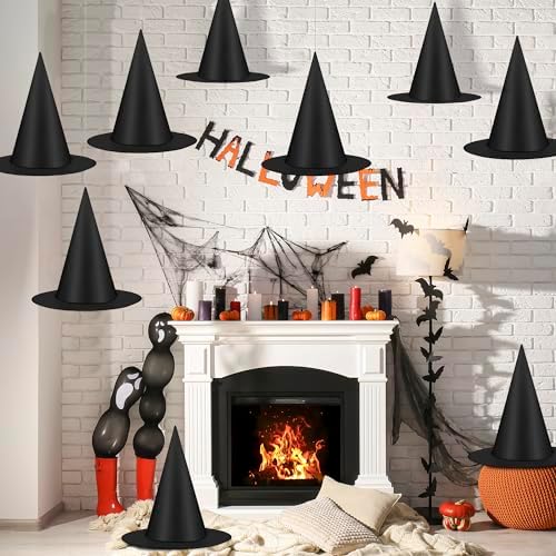 48 PCS Halloween Witches Hat, Black Hanging Halloween Decorations Bulk - Image 5