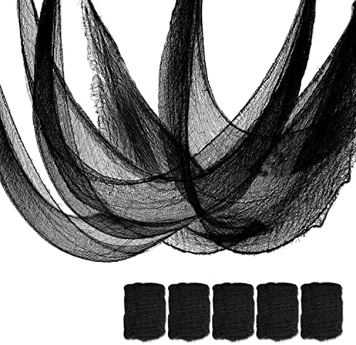 5 Pcs Black Halloween Gauze Creepy Cloth Fabric Tapestry Decor Decorations by Qtisky