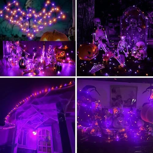 Joomer Orange Purple Halloween Solar String Lights,2 Pack Total 80FT 240LED - Image 5