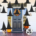 48 PCS Halloween Witches Hat, Black Hanging Halloween Decorations Bulk by Helimoto