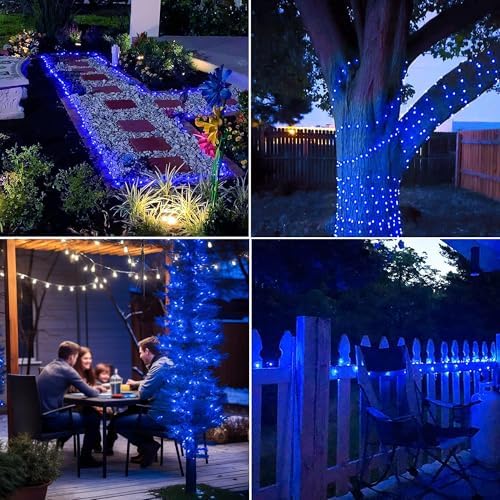 Joomer Solar Fairy Lights, 2-Pack Total 80FT 240LED String Lights, Blue - Image 5