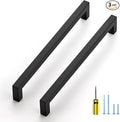 Ravinte 3 Pack Black Cabinet Pulls 8-4/5 Inch Square Kitchen Cabinet Handles Matte Black Kitchen Hardware for Drawer Pulls Drawer Handles Come with Screwdriver
