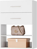 ROOMTEC 31.5" 2 Drawer Short Tower Closet Unit, Modular Closet System with Drawers and Shelf, Wardrobe Organizer for Bedroom or Walk-in Closet, Wall Mounted, Customizable Clothes Storage Unit, White