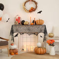Halloween Fireplace Scarf, Black Lace Spiderweb Fireplace Mantle, Cobweb Fireplace Scarf for Halloween Party Door Window Decoration 18 x 96 inch by sogiv