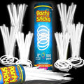 PartySticks White Glow Sticks - 100pk, 8 Glow In The Dark Light Up Party Favors, Decorations and Accessories by PartySticks