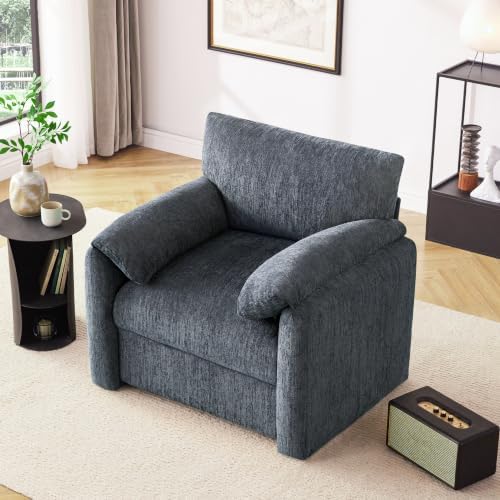 Howjoe 2 Pack Accent Chair for Living Room, Oversized Armchair, Blue - Image 6