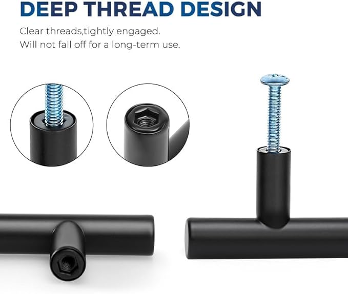 JOY DECOR 40 Pack Cabinet Knobs, Black Cabinet Handles, 2in Kitchen Cabinet Knobs, Single Hole Drawer Knobs for Dresser Drawers