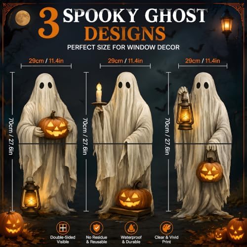 Halloween Decorations - Ghost Window Clings for Halloween Party Decor - Image 2