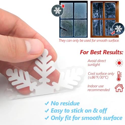 LUDILO 135Pcs Christmas Decorations Window Clings Snowflakes Window Decals - Image 5