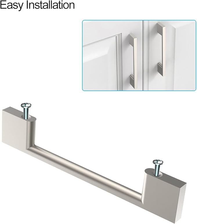 10 Pack Brushed Satin Nickel Cabinet Pulls 3.75 Inch Handles Hardware for Kitchen Cabinets Dresser Nickel Pulls
