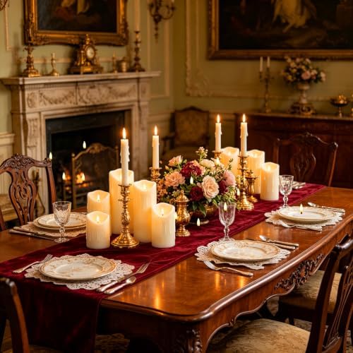 Nimiko Flameless Candles with Remote, Battery Operated Flickering Flameless Candles, LED Candles with Timer 2/4/6/8H, Realistic Drop Wax flameless Candle Set of 9 (D3 x H 3" 4" 5" 6" 7") (Ivory) - Image 4