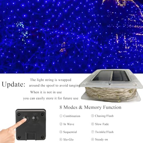 Joomer Solar Fairy Lights, 2-Pack Total 80FT 240LED String Lights, Blue - Image 3