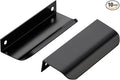 Ravinte Hardware 10 Pack Black Cabinet Handles, 4 Inch (102mm) Finger Edge Pulls, 3 Inch Hole Center, Finger Pulls for Cabinets