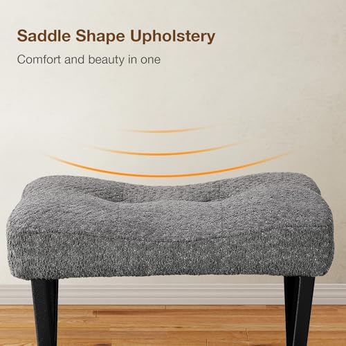 Memobarco 18-Inch Vanity Stool Chair, Gray Makeup Stool - Image 3