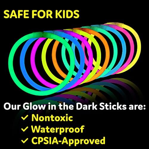 PartySticks Glow Sticks 800 pack - 8 Inch Glow in The Dark Light Up Sticks Party Favors, Glow Party Decorations, Neon Party Glow Necklaces and Glow Bracelets with Connectors - Image 6