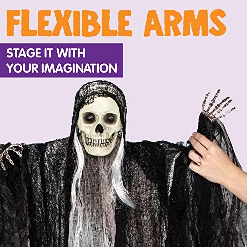 JOYIN 3 Pack Hanging Halloween Skeleton Ghosts Decorations, Grim Reapers for Best Halloween Outdoor Decorations - Image 4