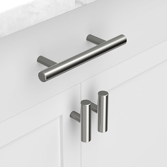 homdiy 200Pack Cabinet Knobs - Brushed Nickel Drawer & Door Knobs - 2in Modern Hardware for Kitchen & Dresser Drawers