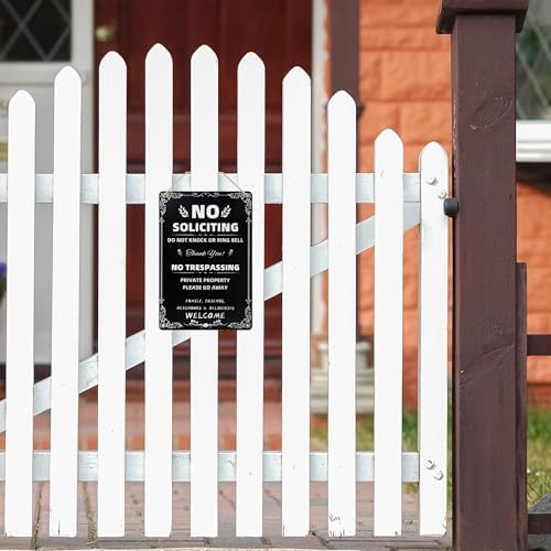 No Soliciting & No Trespassing Chic Metal Signs for Yard - Image 3