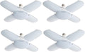 LED Garage Lights 4 Pack, 80W LED Shop Light with 4+1 Multi-Position Panels Deformable E26/E27 Ceiling Light, 6500k 8000LM Ceiling Led Daylight for Shop, Basement, Workshop, Attic, Barn