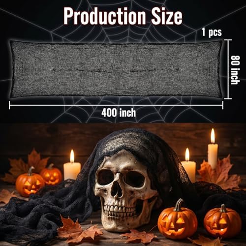 Halloween Creepy Cloth Black 80×400inch - Halloween Decorations Clearance - Creepy Spooky Halloween Decorations Outdoor Indoor - Image 2